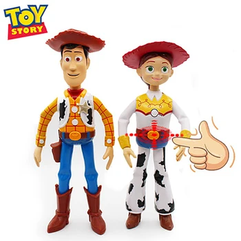 2021 NYE Hot Disney Toy Story Buzz Lightyear Sherif Woody Hyrde Pige Dukke Legetøj Kan Tale anime figur Julegave