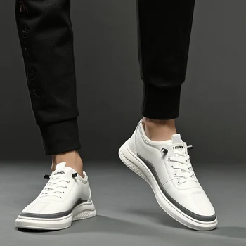 2021 Nye Hvide Sneakers Mode Mænd Casual Sko Casual Sneaker i Læder Mænd sportssko til Tennis Masculino Mænd Sko, Loafers