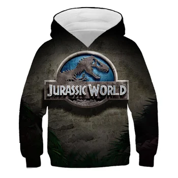 2021 Nye Jurassic Park Velociraptor Dinosaur Drenge og Piger 3D printet sweatshirt Mode pullover dyreprint hoodie Sjov sved