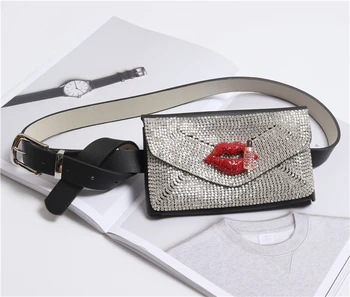 2021 nye mode blingBLING flash diamant dekoration aftageligt bælte mobiltelefon talje taske telfar taske