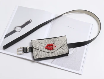 2021 nye mode blingBLING flash diamant dekoration aftageligt bælte mobiltelefon talje taske telfar taske
