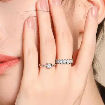 2021 Nye Mode, Enkel Diamant Ring Engagement Ring Solitaire Vielsesringe Koreanske Version Mode Smykker Til Kvinder Bedste Gave