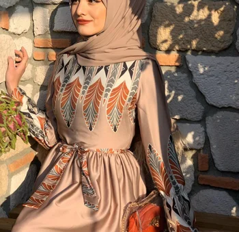 2021 Nye Muslimske Lang Nederdel Kvinders Kjole Mellemøsten Arabiske tyrkiske Kvinder Silke Kjole Gils Foråret og Sommeren Og