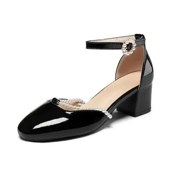 2021 Nye Sommer Sexy Høje Hæle Kvinders Sandaler Fashion Comfort Vintage Spænde Sandaler Firkantet Hoved Kvinder Sko Shoes De Mujer