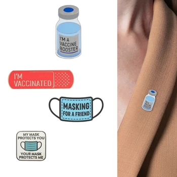 2021 Nye Vaccineret Pin-Knapper Badge Medicin Emalje Pins Sprøjte Injector Pins