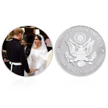 2021 Nye År Gift med Prins William og Hans Hustru Splint Forgyldt Mønt, Kunst Ornament Udfordring Mønt