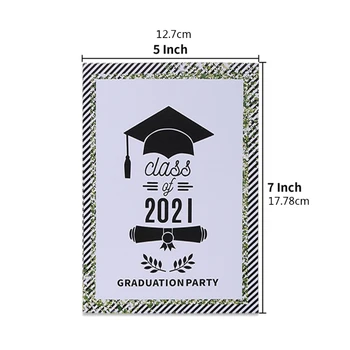 2021 Papir Graduering Invitationer (64 Tæller) Dobbelt Sider Grad Part, Der Opfordrer