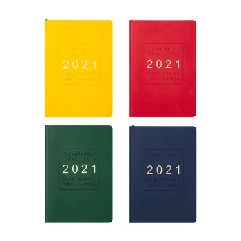 2021 Planner Arrangør Dagbog A5 Notesbog Time Management Notebook 365 Dage Ugentligt Månedligt Schedule Planner