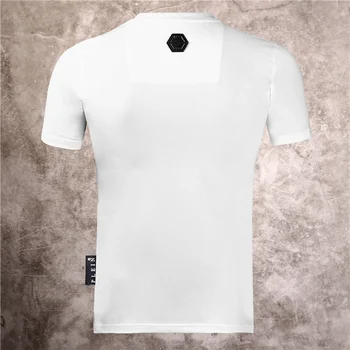 2021 plein mærke sommer stil bomuld mænd sort kranier T-shirt afslappet O-Neck T-shirt kort ærme t-shirts sort T-shirt til mænd 553