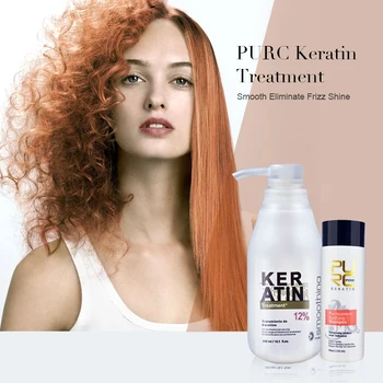 2021 PURC Brasilianske keratin 12% formalin 300ml keratin behandling&100ml rensende shampoo hår glatning hår behandling