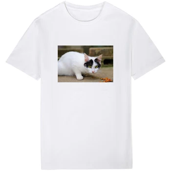 2021 Rund Hals kortærmet T-Shirt Tilpassede Print TShirt Mænd DIY Dit Eget Foto eller Logo på Toppen-Shirts T-shirt Kvinder Oversize Cat2