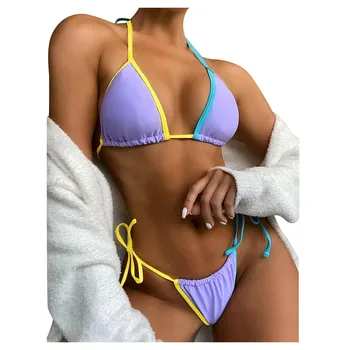 2021 Sexet Badedragt Kvinder Badetøj Et Stykke Heldragt Farve Syning Bikini Sæt Badetøj Badetøj Badning Badetøj Biquini