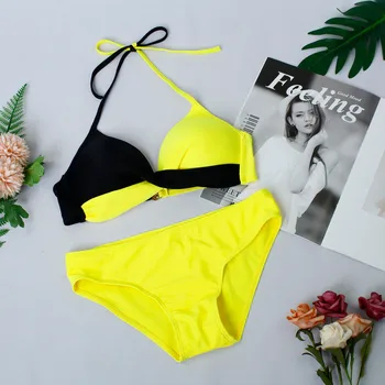 2021 Sexet Sommer Kvinders Patchwork Push up Udskrive High-Breasted Stropper Bikini Sæt To-Delt Badedragt stroje kapielowe damskie