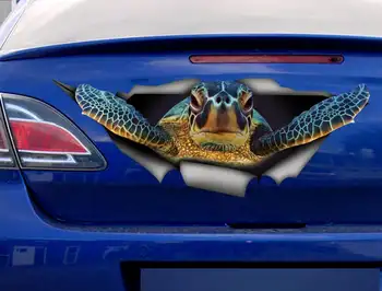 2021 Skildpadde bil decal, Vinyl decal, bil dekoration, havet decal, Skildpadder mærkat, 3D decal