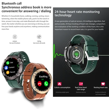 2021 Smart Ur Mænd smartwatch LED Bluetooth Opkald Til Android, iOS puls, Blodtryk Overvåge Trænings-og Vandtæt Ur