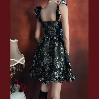 2021 Sommeren Korea Vintage Black Slynge Niche Design Af En Høj Kvalitet Kvinde, Er Kjole Elegant Og Sexet Stropløs Harajuku-Goth-Punk Pige Kjole