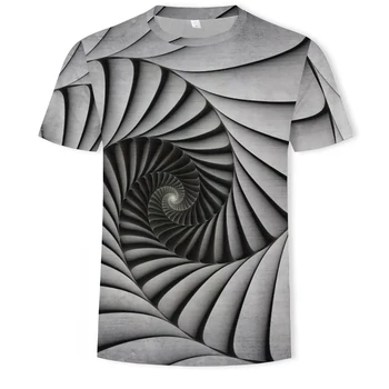 2021 sommeren mænds 3D printet blændende geometriske T-shirt komfortabel mode løs sport korte ærmer XXS-6XL
