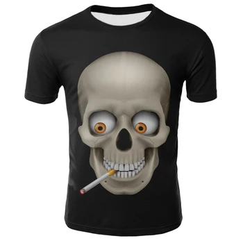 2021 Sommeren Mænds Skull 3D-Print T-Shirt Unisex Hip Hop O'Neck Åndbar Ben Mønster, Korte Ærmer Oversized Toppe & t-Shirts XXS-6XL