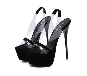 2021 sommeren nye damer mode sexet stiletto høje hæle super høj hæl, vandtæt, transparent sandaler