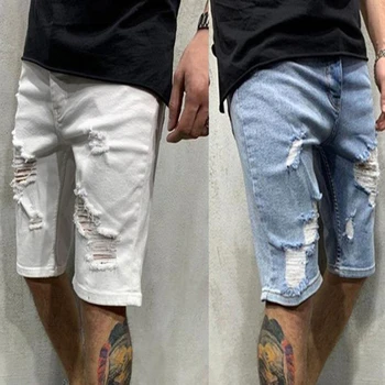 2021 Sommeren Nye Mode Afslappet Slim Fit Mænds Stretch Short Jeans af Høj Kvalitet, Elastisk Denim Midten Talje Shorts