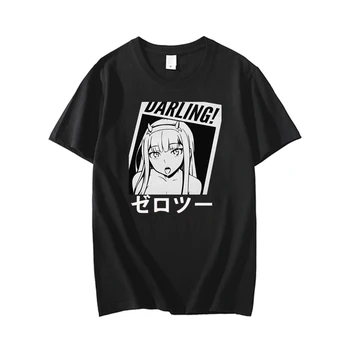 2021 Sommeren Nye Zero To T-shirt Darling I Franxx Trykt Mode Afslappet T-shirt Til Mænd/Kvinder