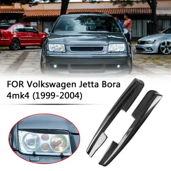 2021 Sort Forlygte Øjenbryn Øjenlåg Dække Trim Carbon Fiber Øjenlåg Trim Dekoration til Volkswagen Jetta Bora 99