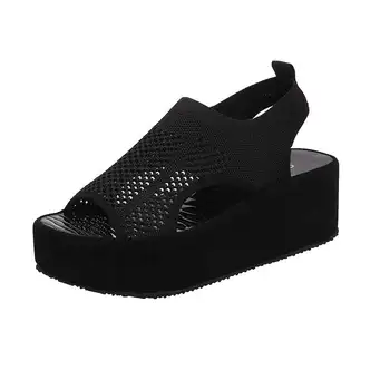 2021 Stigende Højde sko Sandaler Stropper Slip-on Sko Sommeren Kvinder er Klart Hæle Fladskærms-Platform Kvindelige Sko, Træsko Kile