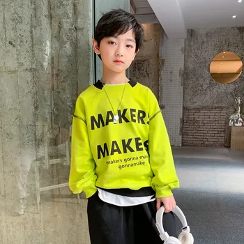 2021 Vintage Foråret Efteråret Drenge Sweatshirts Kids Outwear Teenager Toppe Børn Tøj Af Bomuld Pullover Hjem Skole Høj Kv