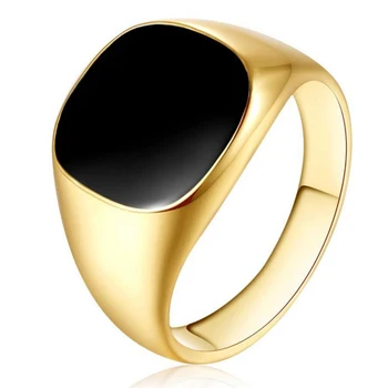 2021 Vintage Ringe Til Mænd Classic Personlighed Dryp Simulering Sort Ring Mandlige Ringe, Smykker, Emalje Engagement Ring