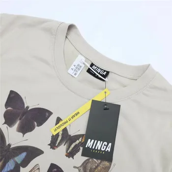 2021ss Minga London T Shirt Mænd Kvinder 1:1 Bedste kvalitet Digitale sommerfugl print Minga London T-shirt tøj