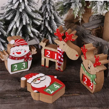 2022 godt nytår Dekoration Tre-dimensionelle Nedtælling Kalender Ornamenter Santa Snemanden Jul Dekorationer til Hjemmet Noel
