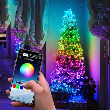 20M Programmet Bluetooth Kontrol Kobber LED Lys Streng Vandtæt Indendørs og Udendørs Bryllup, Party Christmas Tree Dekoration