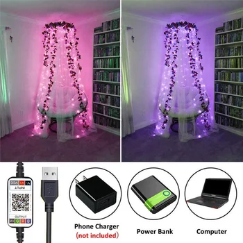 20M Programmet Bluetooth Kontrol Kobber LED Lys Streng Vandtæt Indendørs og Udendørs Bryllup, Party Christmas Tree Dekoration