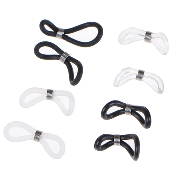 20PCS=10 Par 4 Stilarter Briller Kæde Anti-slip Silikone Gummi-Ring Strop Øjer Til Briller Band Tov White Black Eye Care