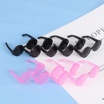 20pcs Mode Cool Miniature Briller Legetøj Farverige Briller Dukkehus Tilbehør Rund Ramme Eyewear Briller