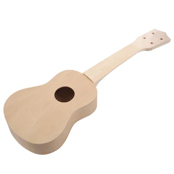 21inch Hvid Træ-Sopran Ukulele Hawaii-Guitar Uke Kit musikinstrument DIY