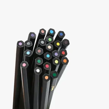 24 farver / set xiaomi youpin farve blyant vandopløselige sort træ farve føre 24 farve, egnet til børn maleri smart