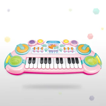 24 Nøgler Kids Elektroniske Klaver Keyboard Musik Uddannelse Legetøj med Farverige Lys for Børn Kid Barn(Tilfældig Farve Levering)