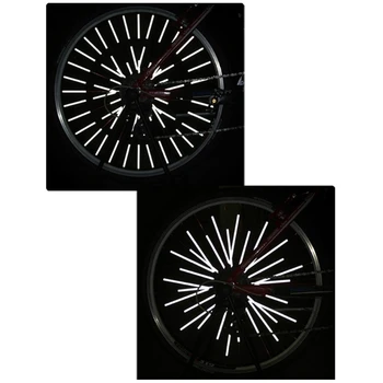 24pcs Cykel Reflekterende Klistermærker, Advarsel Strip cykelhjul Talte Reflektor Mountain Bageste Cykel Lys Reflektor