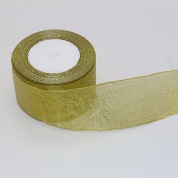 25 M\masse Guld Løg Bælte Bånd Til bryllupsfest Decorion Jul gaveæske Indpakning DIY Materiale Solid Pletten Bånd