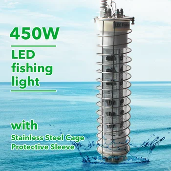 250W 450W Dykkede 12V Hvid og Grøn Blæksprutte LED Undervands Fiskeri Lys