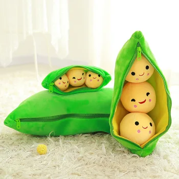 25CM Søde Børn Plys Baby Toy Ært Fyldte Plante Dukke Kawaii For Børn Drenge Piger gave Høj Kvalitet Pea-formet Pude Legetøj