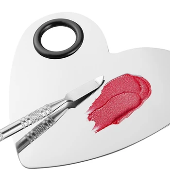 28TA Rustfrit Stål Makeup Blanding Palet med Spatel Værktøjer hjerteformet Kosmetiske Værktøj til Nail Art øjenskygge Øjenvipper