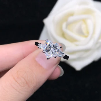 2Ct Hjerte Form Diamant Engagement Ring, Strålende Klart Smykker Massivt 14K 585 Hvid Guld Vielsesring til Hende