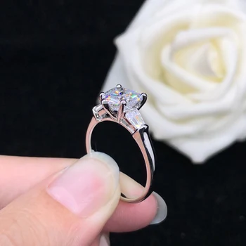 2Ct Hjerte Form Diamant Engagement Ring, Strålende Klart Smykker Massivt 14K 585 Hvid Guld Vielsesring til Hende