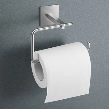 2Pack vægbeslag Selvklæbende Papir håndklædeholder 304 Rustfrit Stål Tissue Roll Storage Rack til Badeværelse, Køkken Toilet