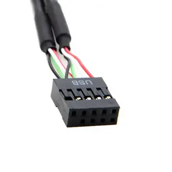 2PC Indre 9-Pin USB 2.0-Splitter 1 Mandlige og 4 Kvindelige Bundkort Pin-kode til PC-Sag