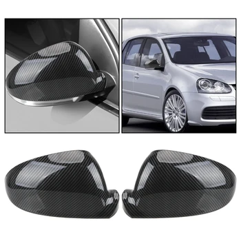 2stk bakspejlet Tilfælde Caps kulfiber Side sidespejl Cover til VW Golf 5 MK5 Jetta 2006-2011 Bil Tilbehør