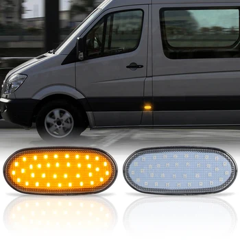 2stk Bil Dynamisk LED Side Markør Lys blinklys Lys for Benz Sprinter W906 Crafter 2006-2013