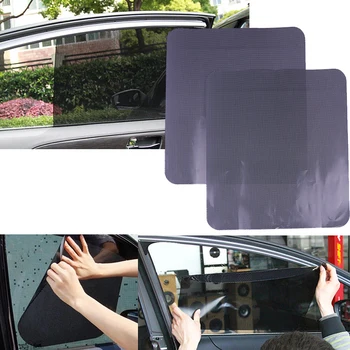 2STK Bil siderude Mesh Film Forruden Net solsejl Mærkat UV-Beskyttelse Bil Statisk Parasol